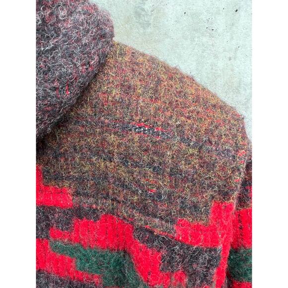 Vintage Woolrich Aztec Southwestern Hooded Wool Chore Coat M Pattern Print Red - Picture 11 of 15
